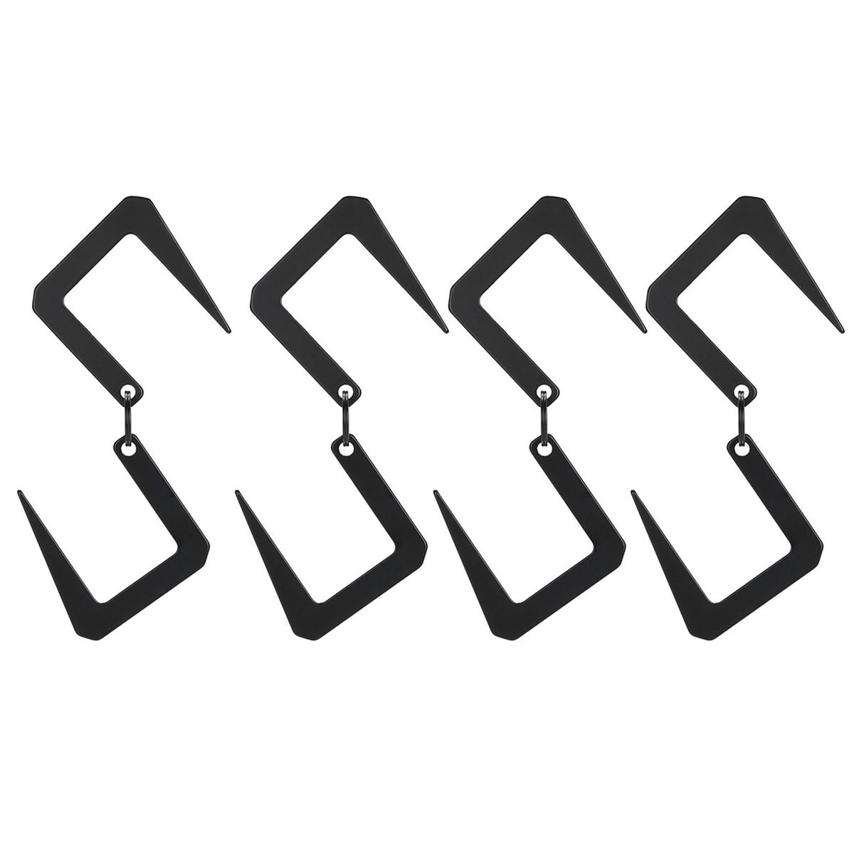 4 PCS Outdoor Camping Two Way Storage Hook Stainless Steel Hanger Hook with Detachable Metal Connection Storage Hook