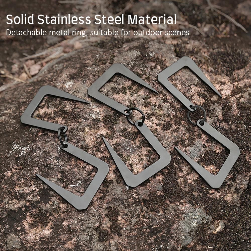 4 PCS Outdoor Camping Two Way Storage Hook Stainless Steel Hanger Hook with Detachable Metal Connection Storage Hook
