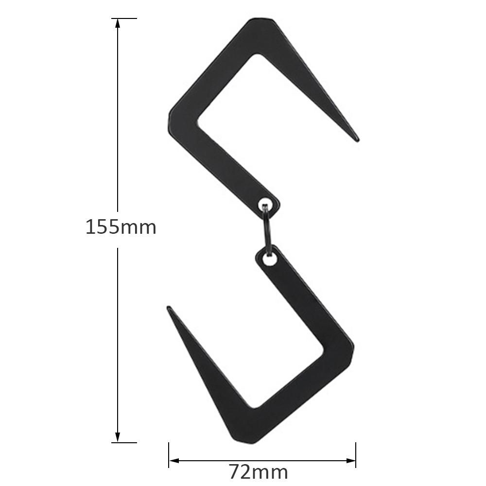 4 PCS Outdoor Camping Two Way Storage Hook Stainless Steel Hanger Hook with Detachable Metal Connection Storage Hook