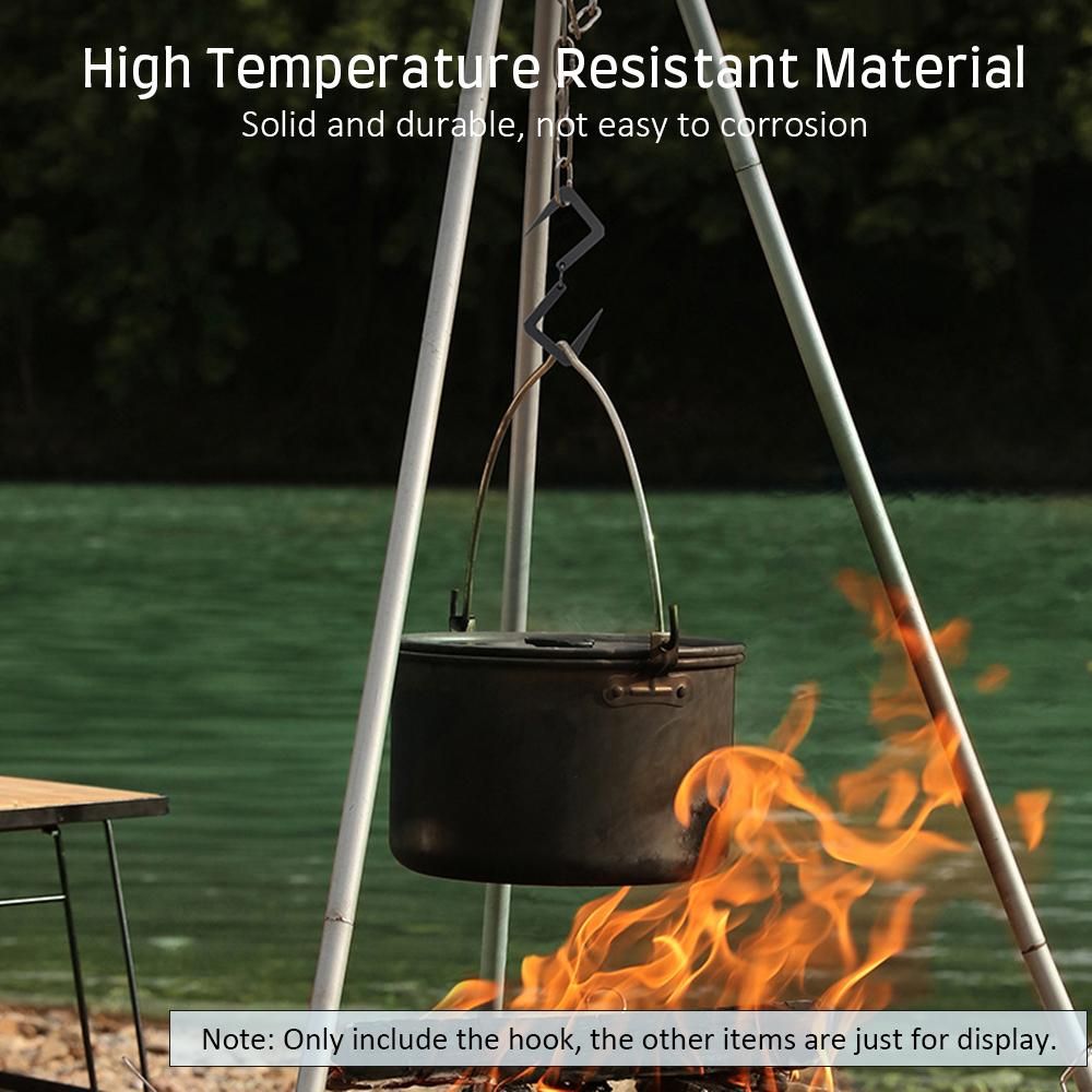 4 PCS Outdoor Camping Two Way Storage Hook Stainless Steel Hanger Hook with Detachable Metal Connection Storage Hook