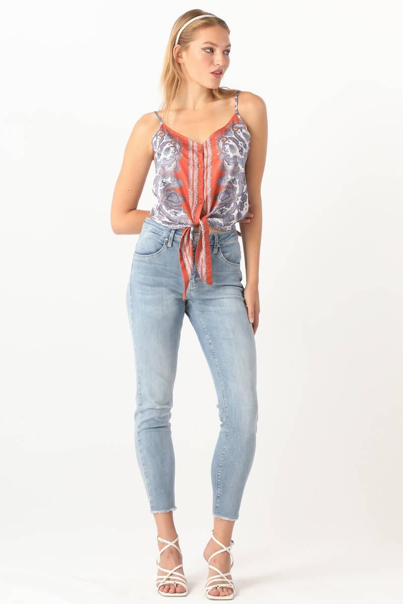Women's Cut Out Skinny Jeans Blue