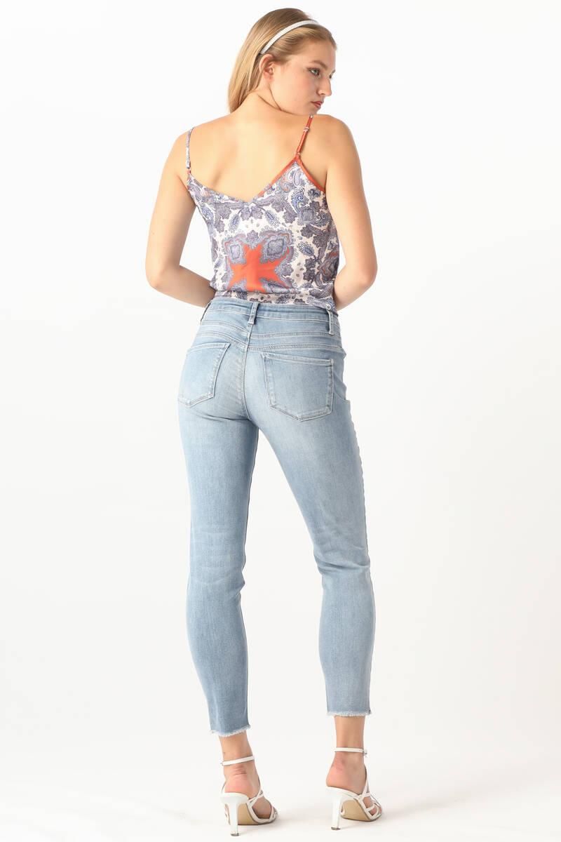 Women's Cut Out Skinny Jeans Blue