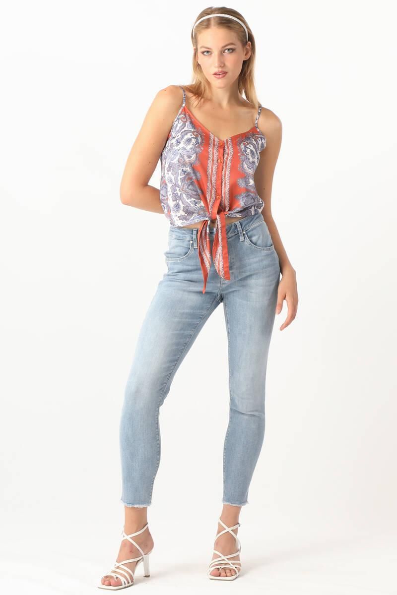 Women's Cut Out Skinny Jeans Blue
