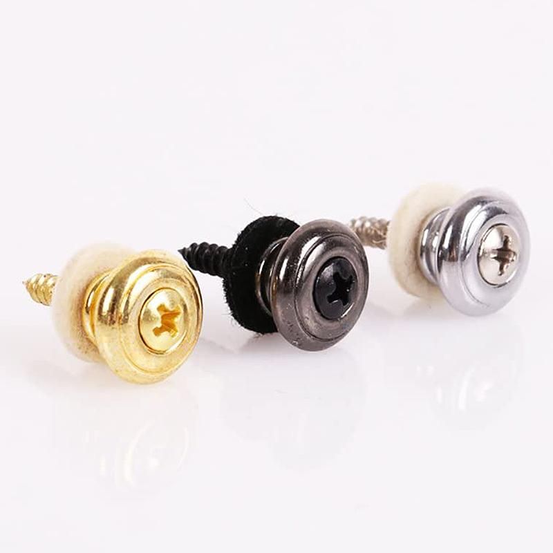 2PCS Wool Copper Guitar Strap Lock Locking Pegs Pins Mushroom Shape End Button for Acoustic Classical Electric Bass Guitar Ukulele Gold