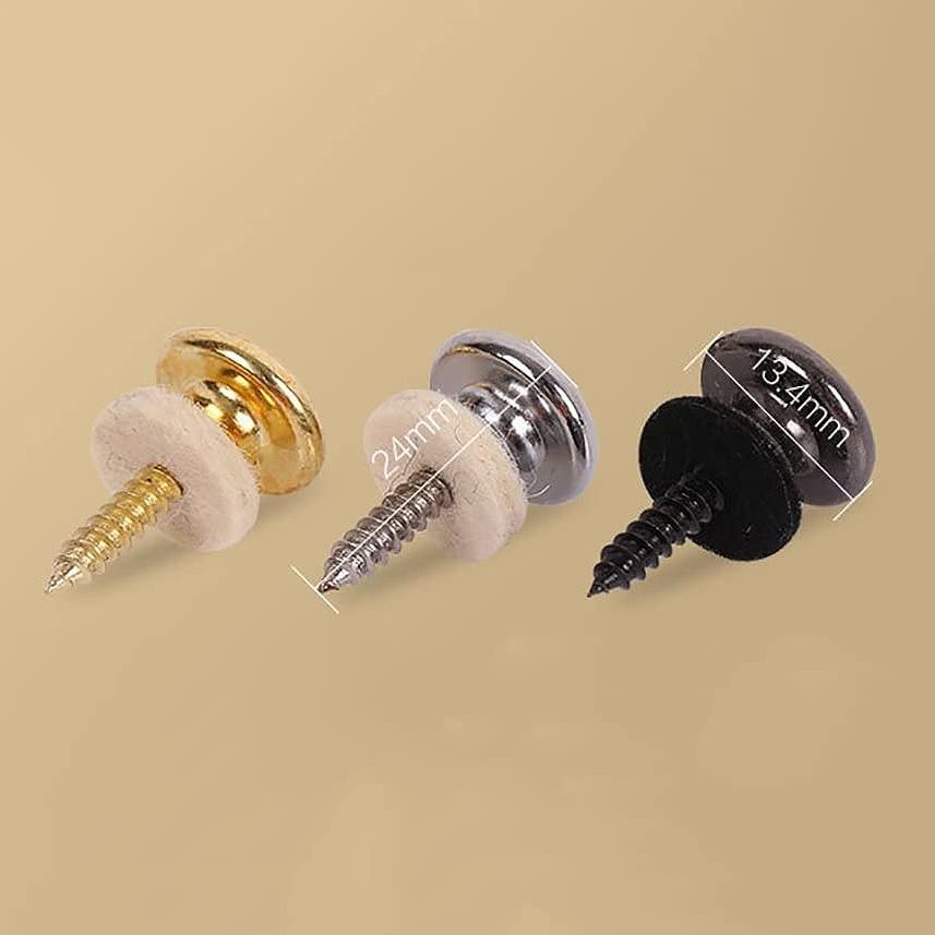 2PCS Wool Copper Guitar Strap Lock Locking Pegs Pins Mushroom Shape End Button for Acoustic Classical Electric Bass Guitar Ukulele Gold
