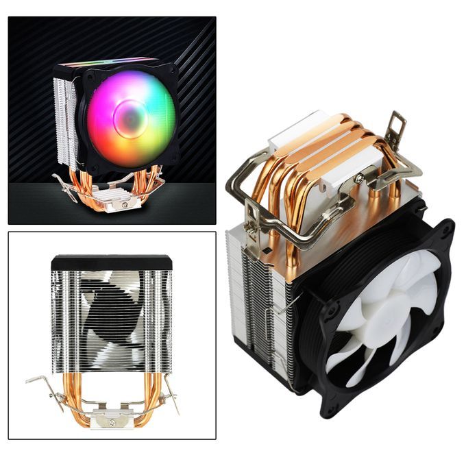 CPU Cooler Cooling Tower Fans 4 Heat Pipes LED 9cm Fan Low Noise For