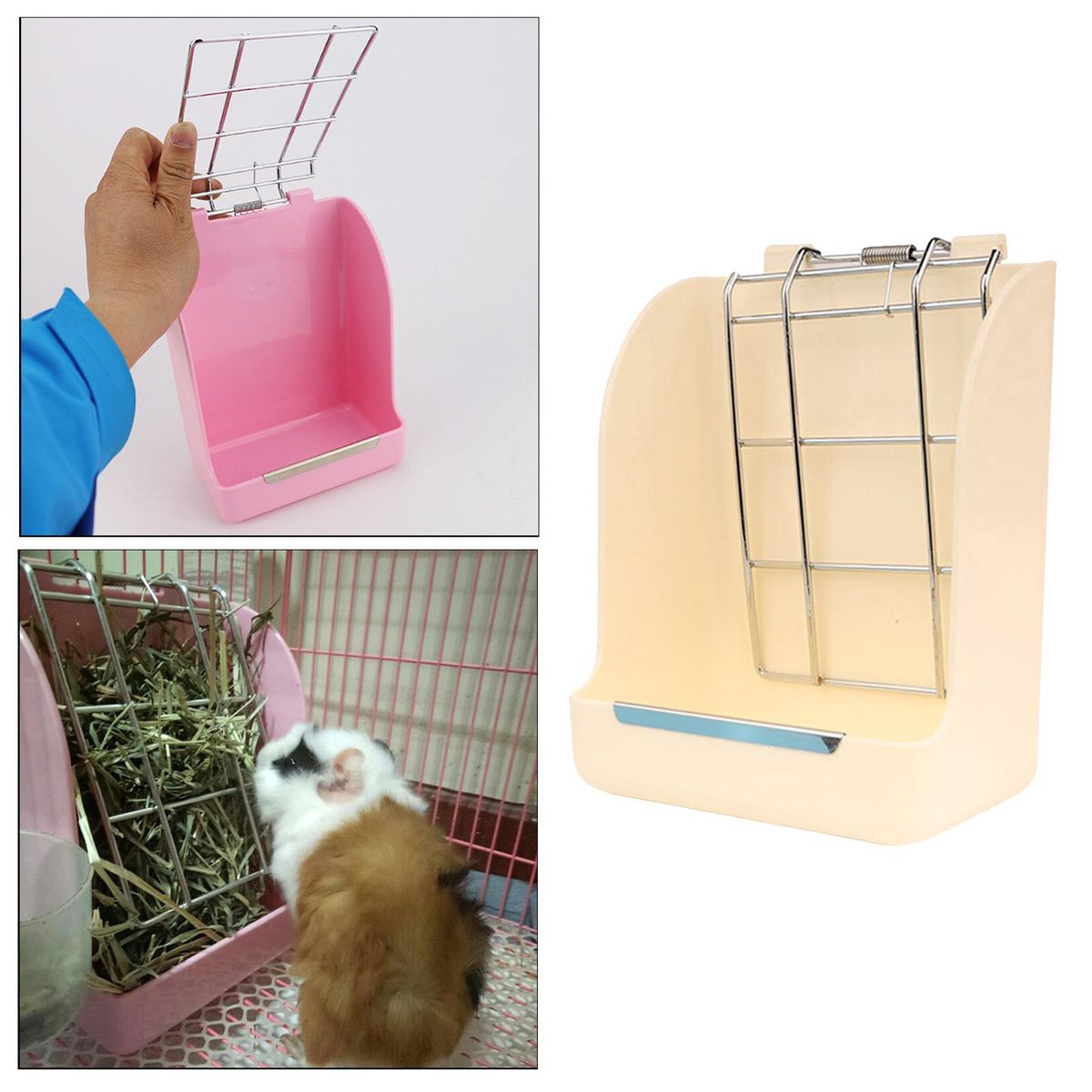 Hanging , Food Bowl, Hay Holder, Food Dispenser, White