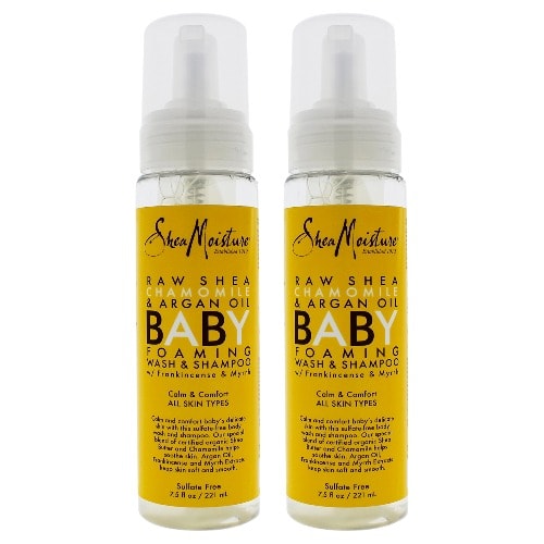 2x Raw Shea Chamomile Argan Oil Baby Foaming Wash & Shampoo -7.5 Oz