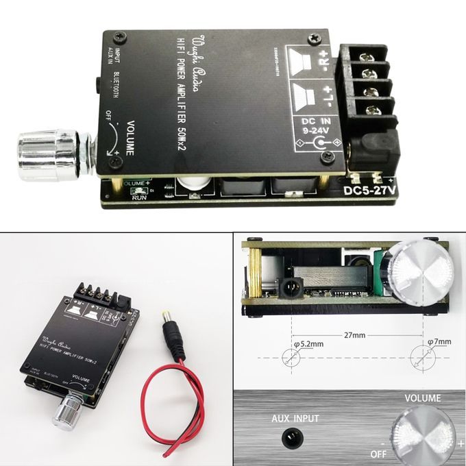 2x50W Stereo Amplifier Board Module Dual Channel Amplify For Sound
