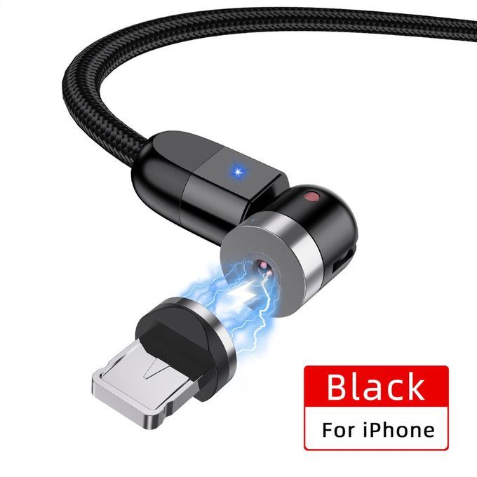 Double 360-degree Magneti   Able Magneti  Su Tion USB  Harging  Able 3-head Flash  Harging Data  Able For Android Type- -black.5M Cable + For IPhone Head