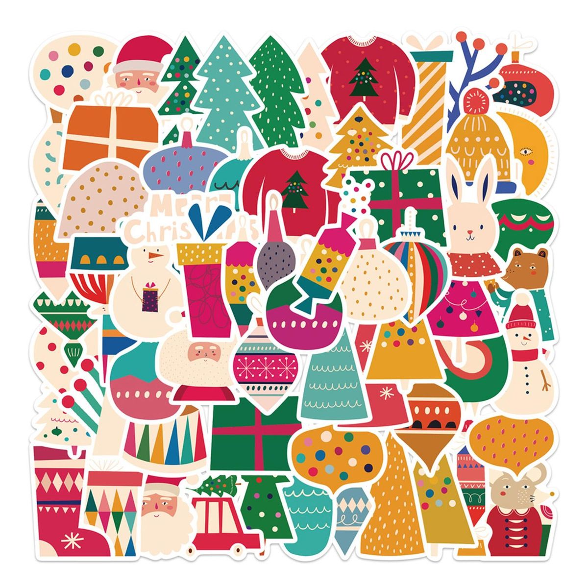 5064Pcs Laptop Stickers Christmas Decals Suitcase Skateboard Laptop Stickers Orange