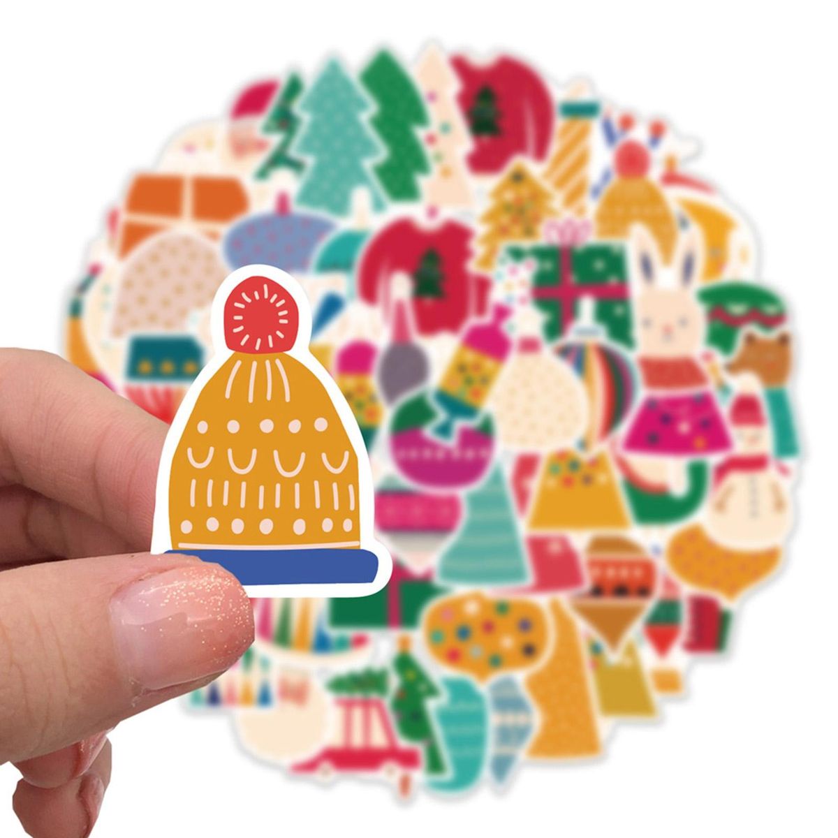 5064Pcs Laptop Stickers Christmas Decals Suitcase Skateboard Laptop Stickers Orange