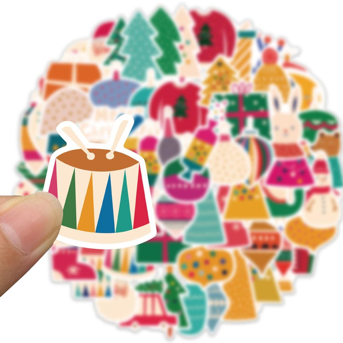 5064Pcs Laptop Stickers Christmas Decals Suitcase Skateboard Laptop Stickers Orange