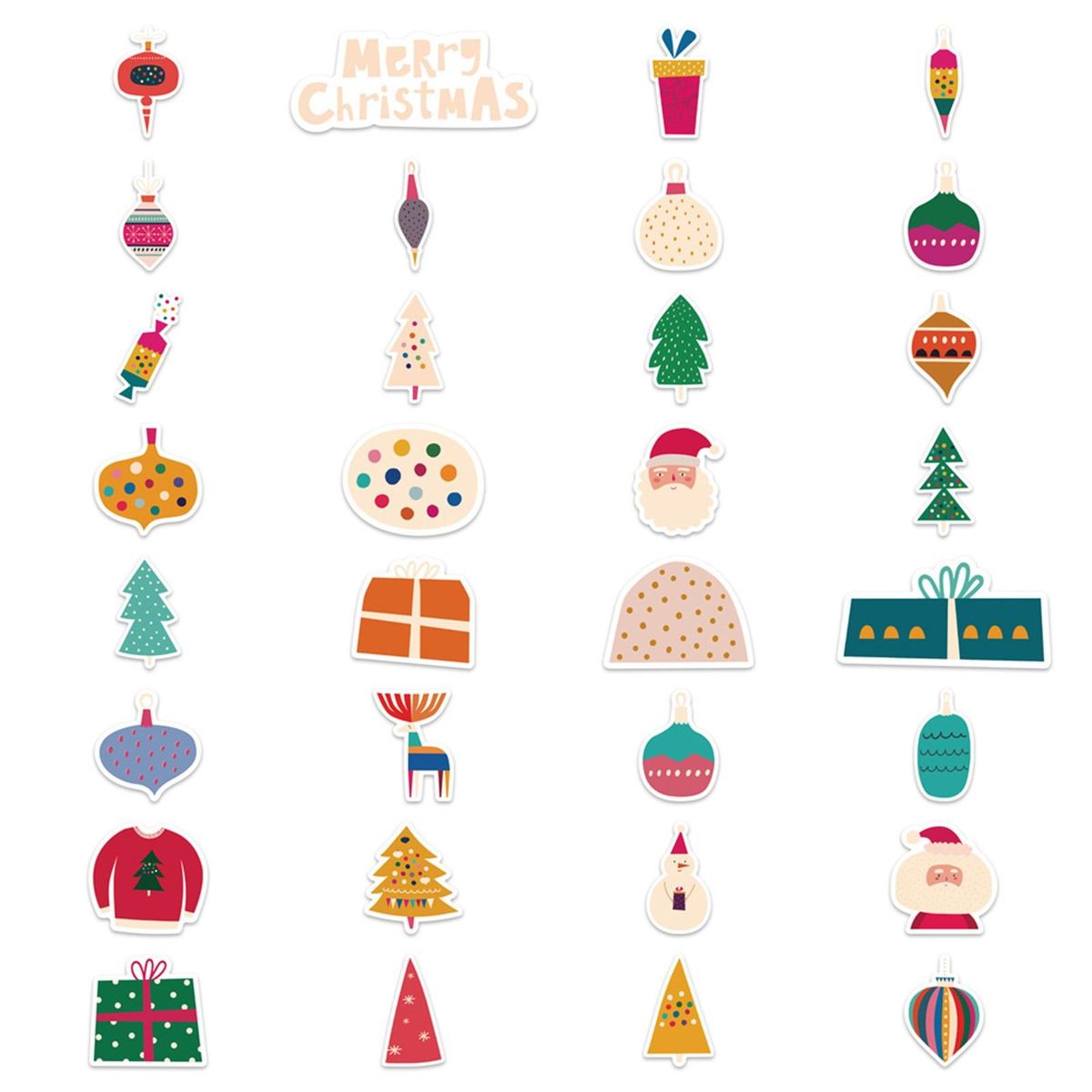 5064Pcs Laptop Stickers Christmas Decals Suitcase Skateboard Laptop Stickers Orange