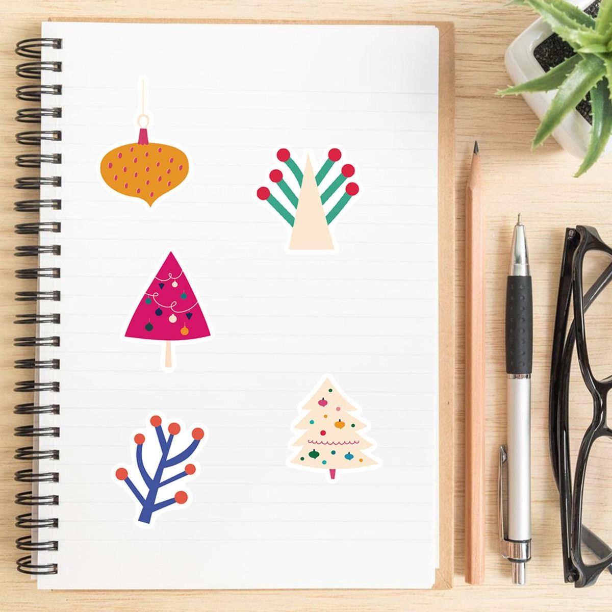 5064Pcs Laptop Stickers Christmas Decals Suitcase Skateboard Laptop Stickers Orange