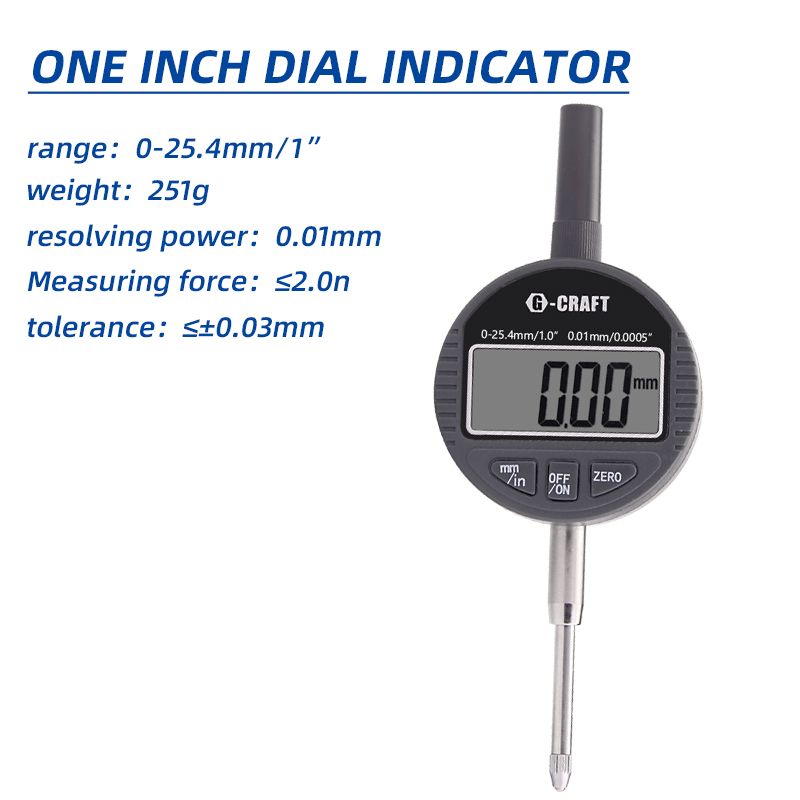 Digital Dial Indicator Electronic Height Dial Indicator 0-10mm High Precision Oil Proof Indicator Magnetic Base