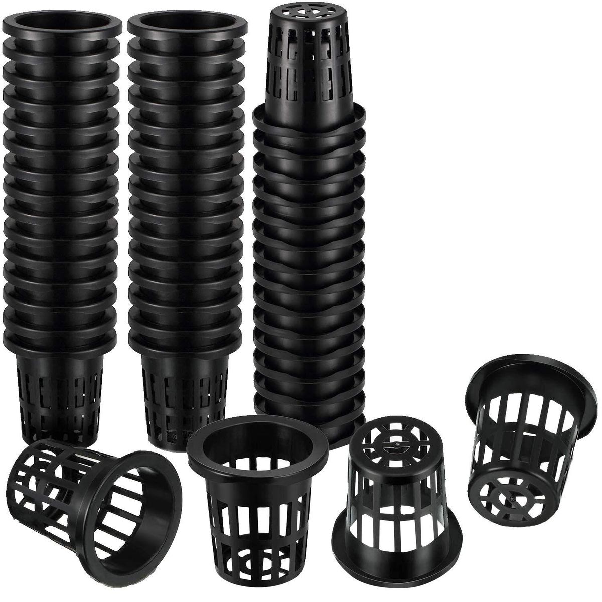 100 Pack 177 Inch Net Cups Slotted Mesh Wide Lip Filter Plant Net Pot Bucket Basket for Hydroponics Aquaponics Orchids