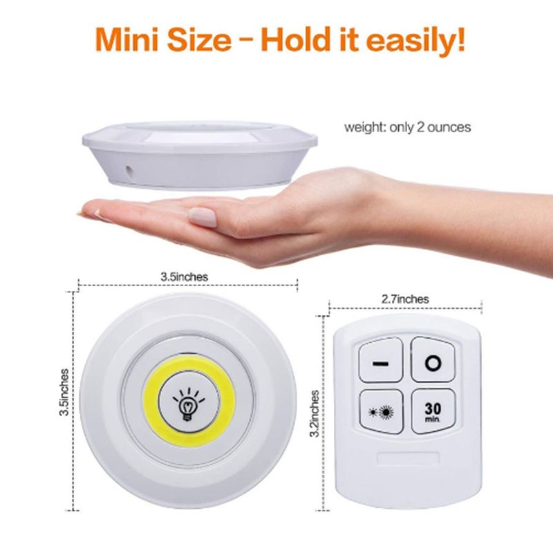 Dimmable LED Under Cabinet Light With Remote Control Battery Operated LED Closets Lights For Wardrobe Bathroom Lighting--