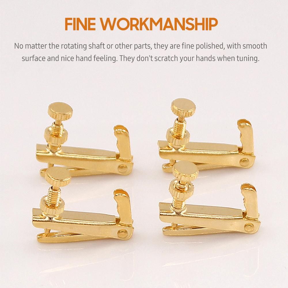 4 PCS Violin Fine Tuners for 4/4-3/4 Violin Alloy String Adjuster Anti Rust Violin Parts