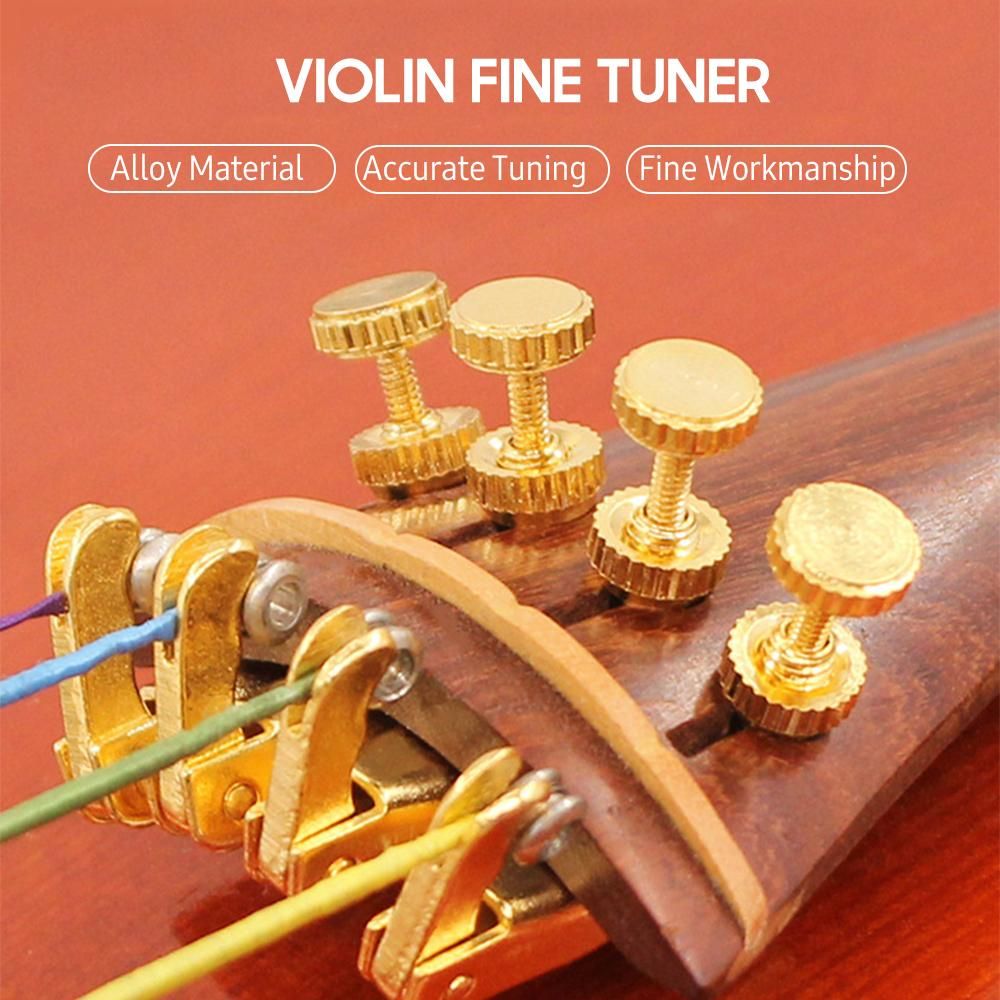 4 PCS Violin Fine Tuners for 4/4-3/4 Violin Alloy String Adjuster Anti Rust Violin Parts