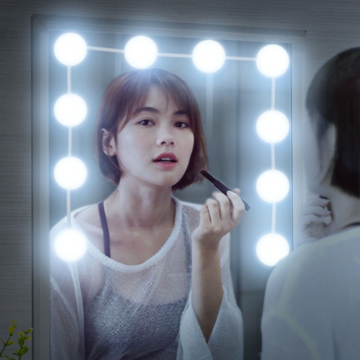 LEDs Vanity Mirror Lights Kit With 10 Light Bulbs 3 Color