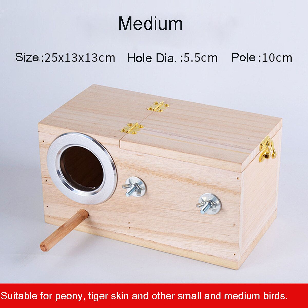 Baoblaze Budgie Nest Box Breeding Boxes Aviary Bird Nesting With Stick Middle Size