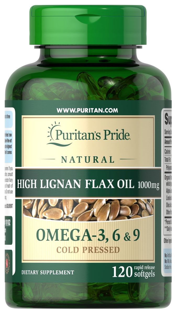 Puritans Pride Natural Flax Seed  Oil 1000mg  X120