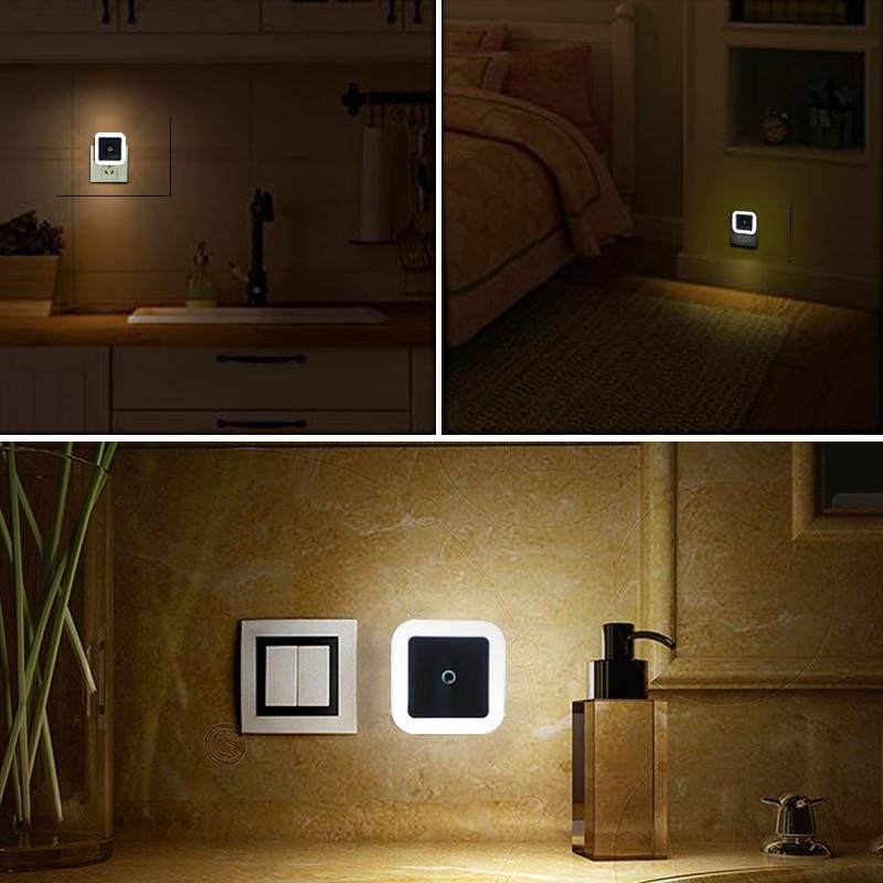 LED Night Light Mini Light Sensor Control 110V 220V EU Plug Nightlight Lamp For Children Kids Living Room Bedroom Lighting
