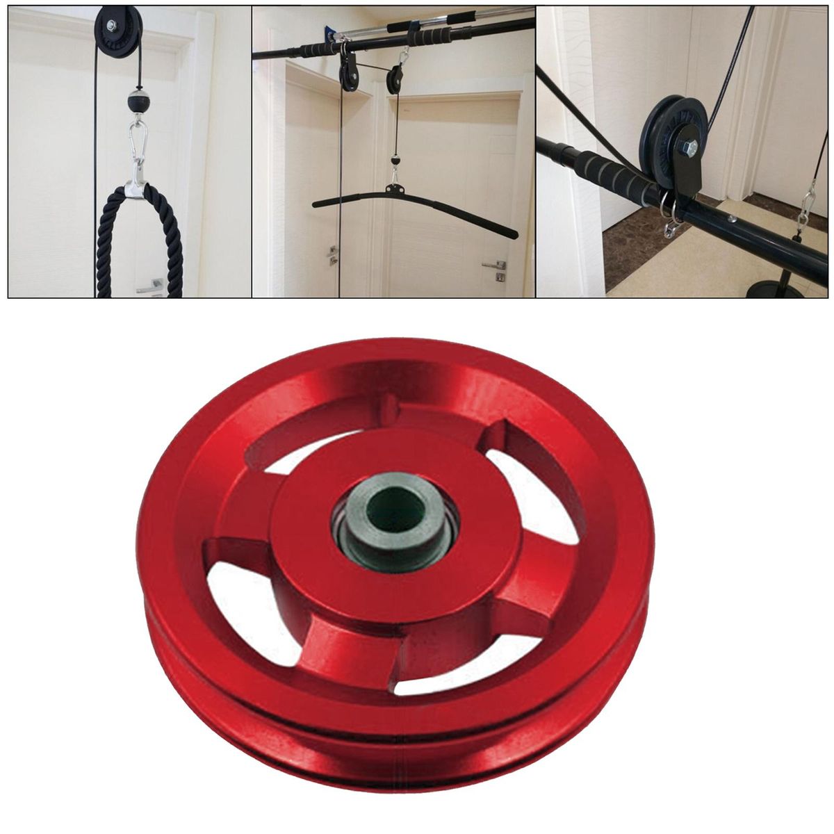Bearing Pulley Wheel For Cable Machine Gym Fitness Equipment 95mm Red