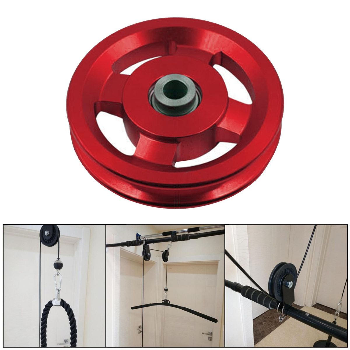 Bearing Pulley Wheel For Cable Machine Gym Fitness Equipment 95mm Red