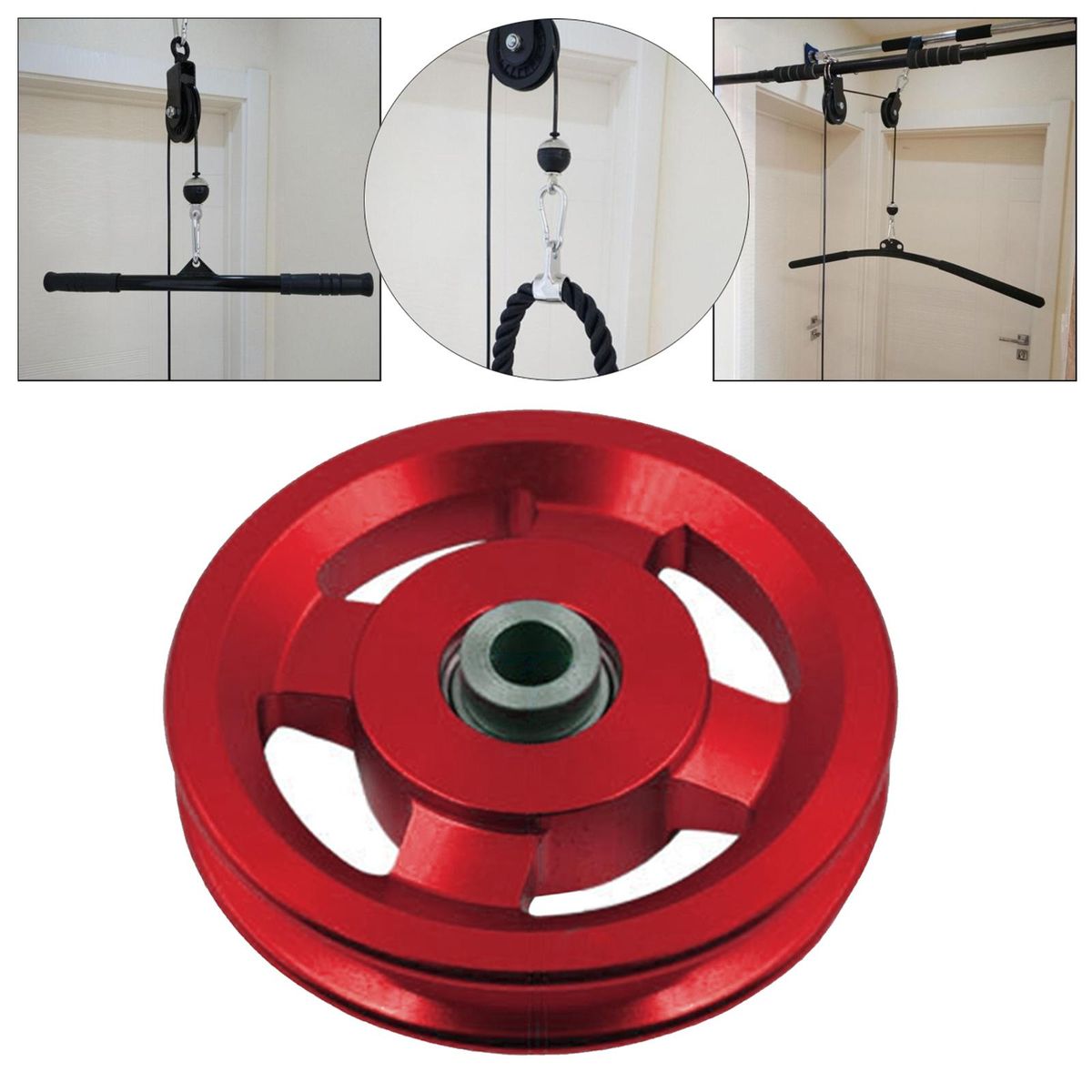 Bearing Pulley Wheel For Cable Machine Gym Fitness Equipment 95mm Red