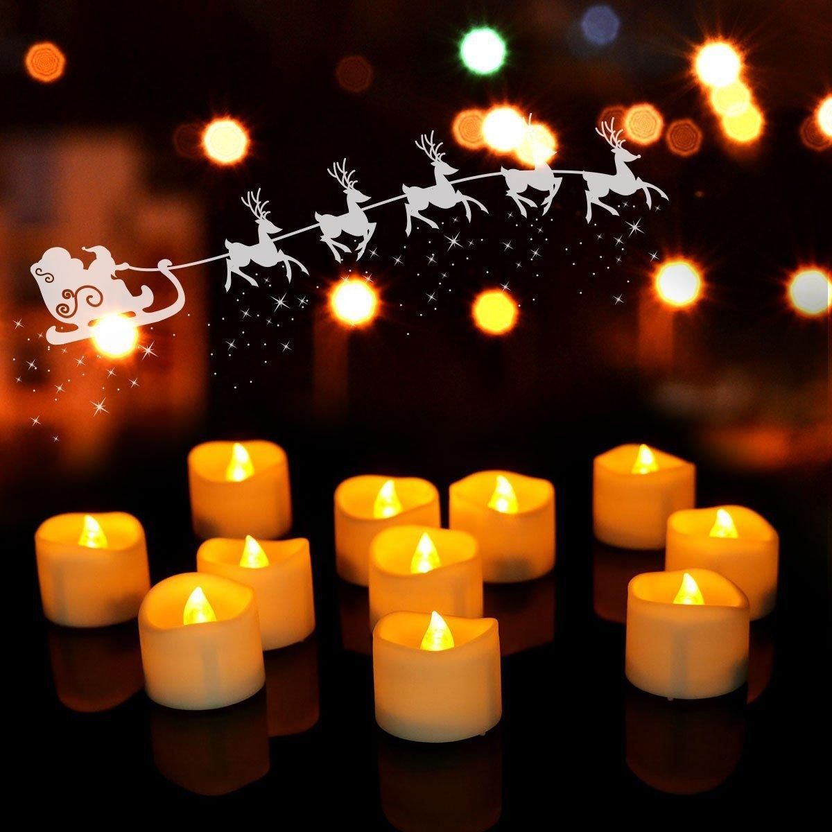 12Pcs Flameless LED Candles Tea Light Creative Lamp Battery Powered Home Wedding Birthday Party Decoration Lighting