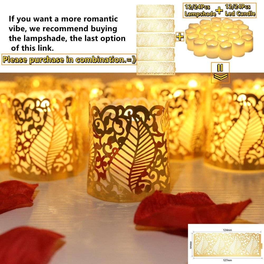 12Pcs Flameless LED Candles Tea Light Creative Lamp Battery Powered Home Wedding Birthday Party Decoration Lighting