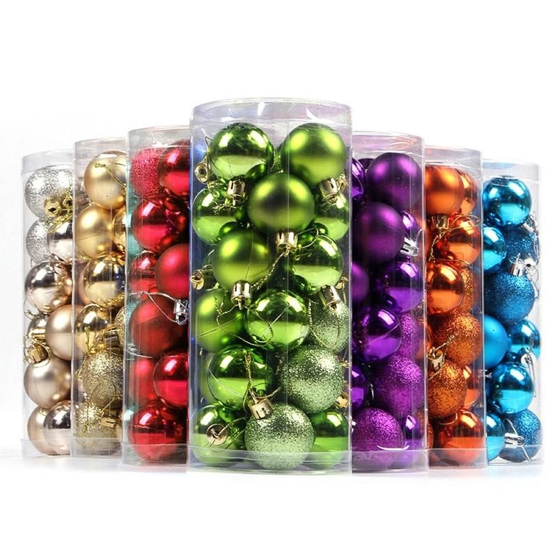 24Pcs 4/6/8cm Christmas Ball Ornament Baubles Xmas-Coffee