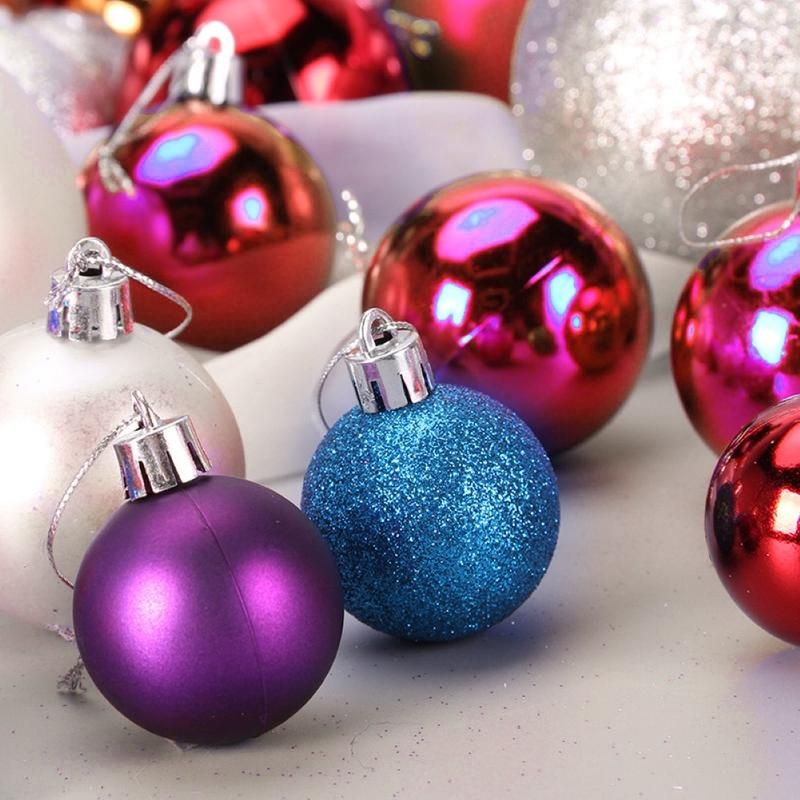 24Pcs 4/6/8cm Christmas Ball Ornament Baubles Xmas-Coffee