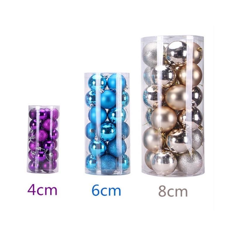 24Pcs 4/6/8cm Christmas Ball Ornament Baubles Xmas-Coffee