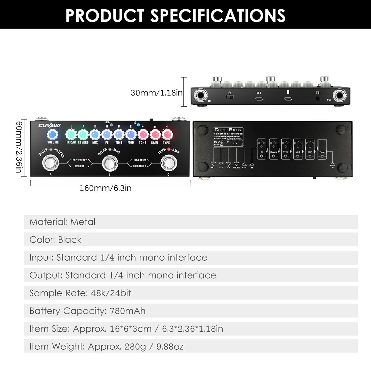 Multifunctional Electric Guitar Combined Effect Pedal