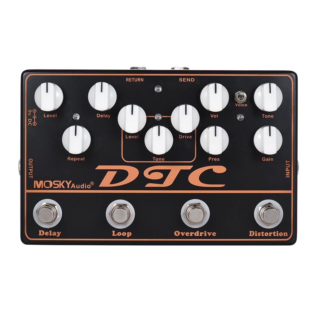 DTC 4-in-1 Electric Guitar Effects Pedal Distortion +