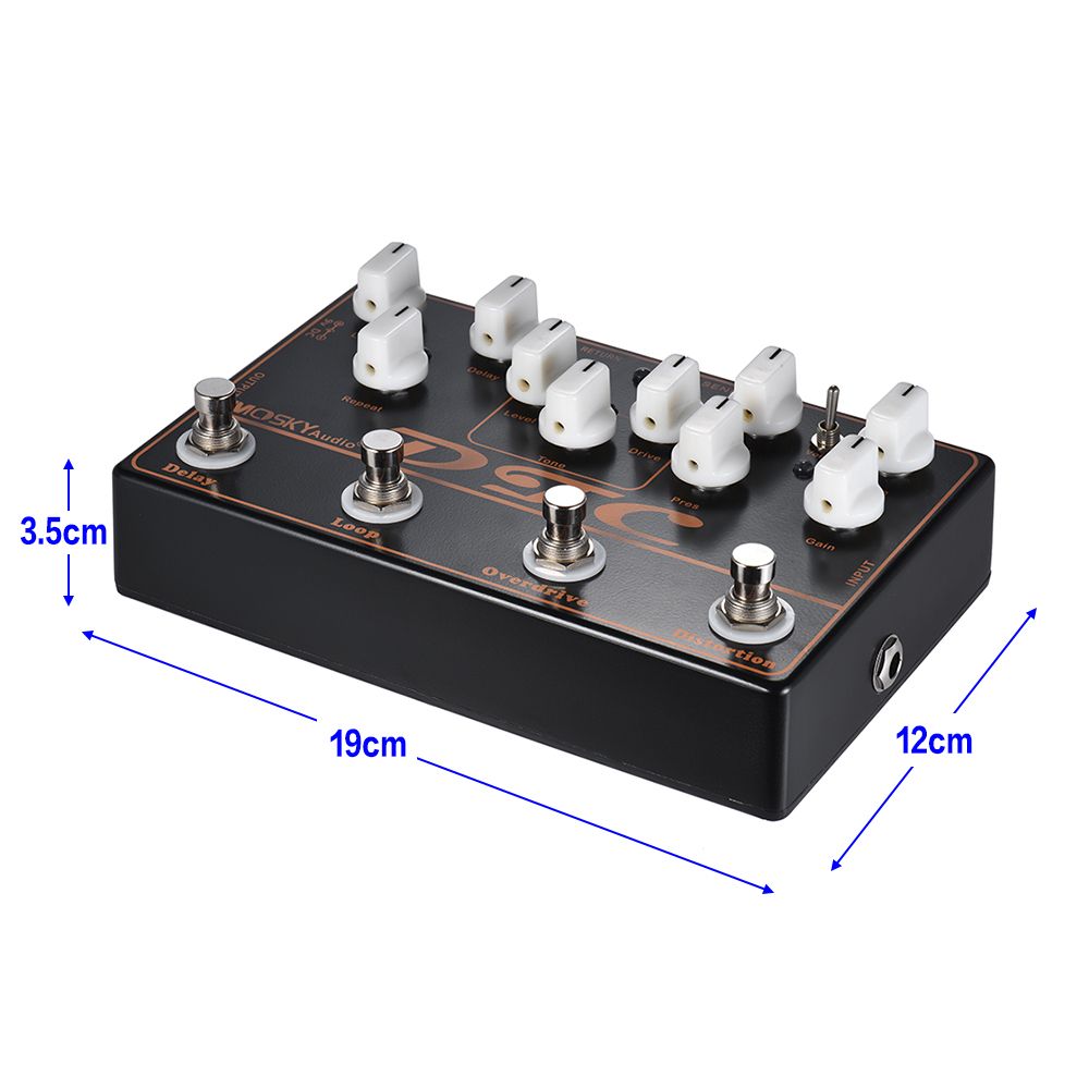 DTC 4-in-1 Electric Guitar Effects Pedal Distortion +