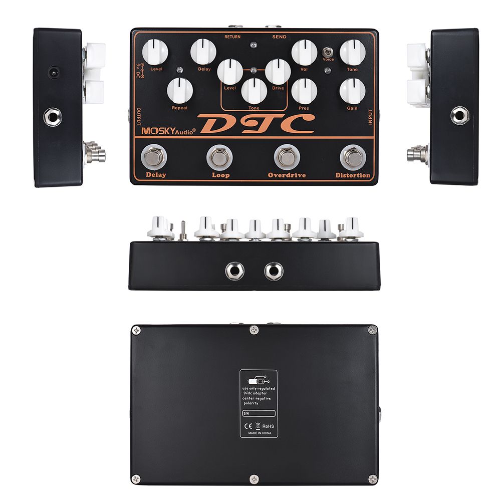 DTC 4-in-1 Electric Guitar Effects Pedal Distortion +