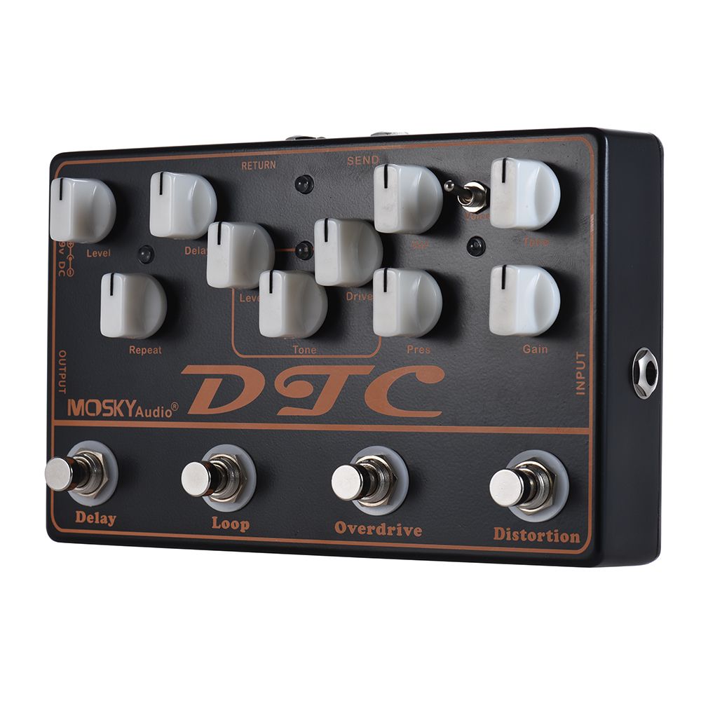 DTC 4-in-1 Electric Guitar Effects Pedal Distortion +