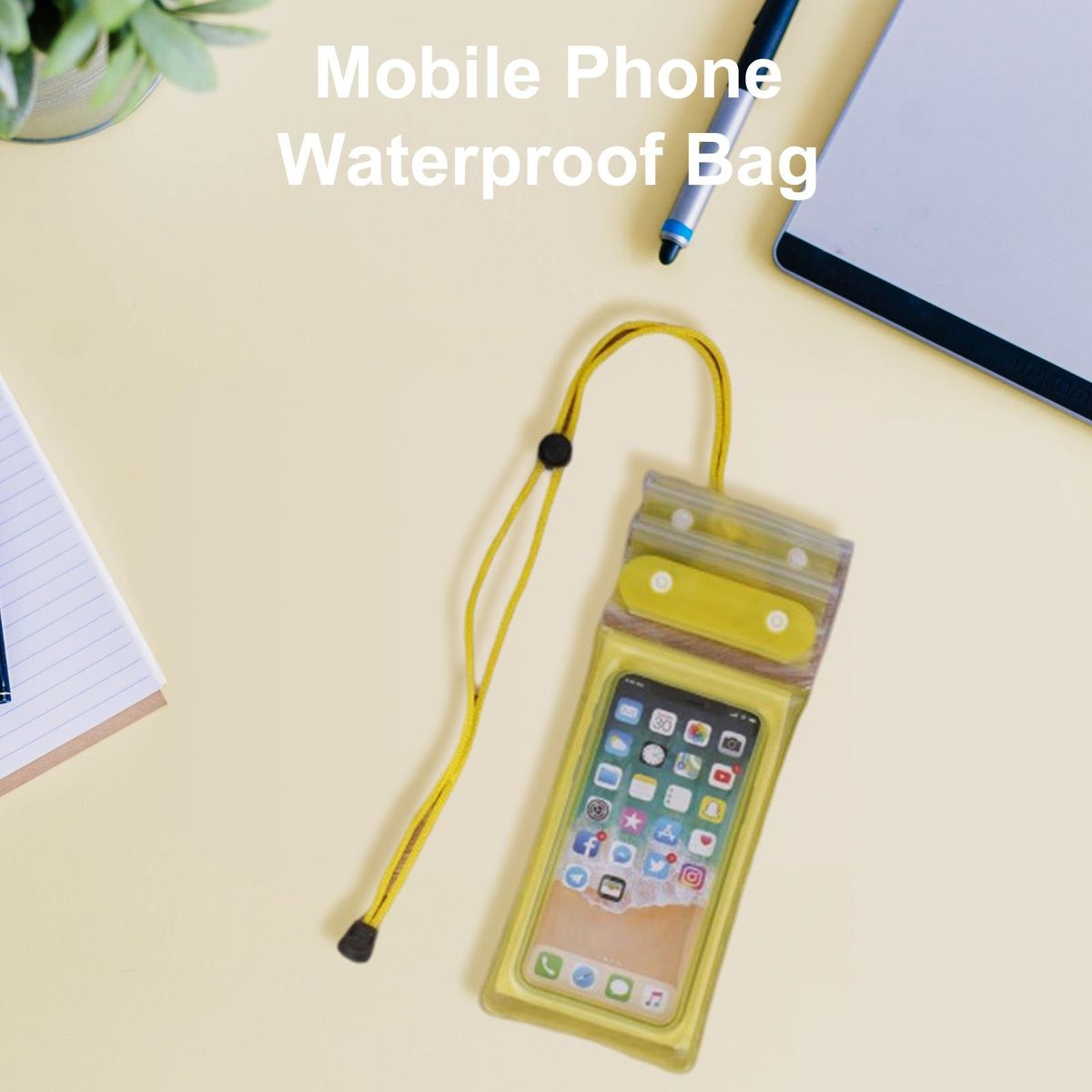 Waterproof Phone Bag Universal Phone Water Resistant Bag Yellow