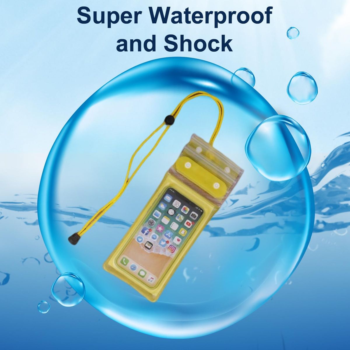 Waterproof Phone Bag Universal Phone Water Resistant Bag Yellow