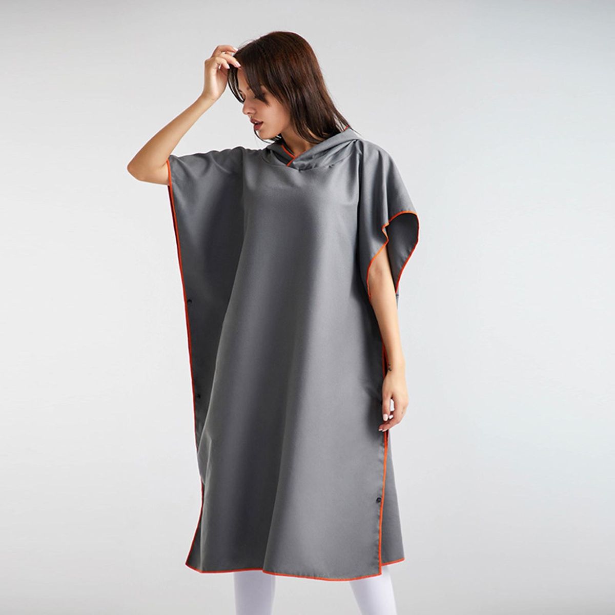 Lightweight Changing Robe Dry-off Changing Robe Super Soft Extra Long Dark Gray