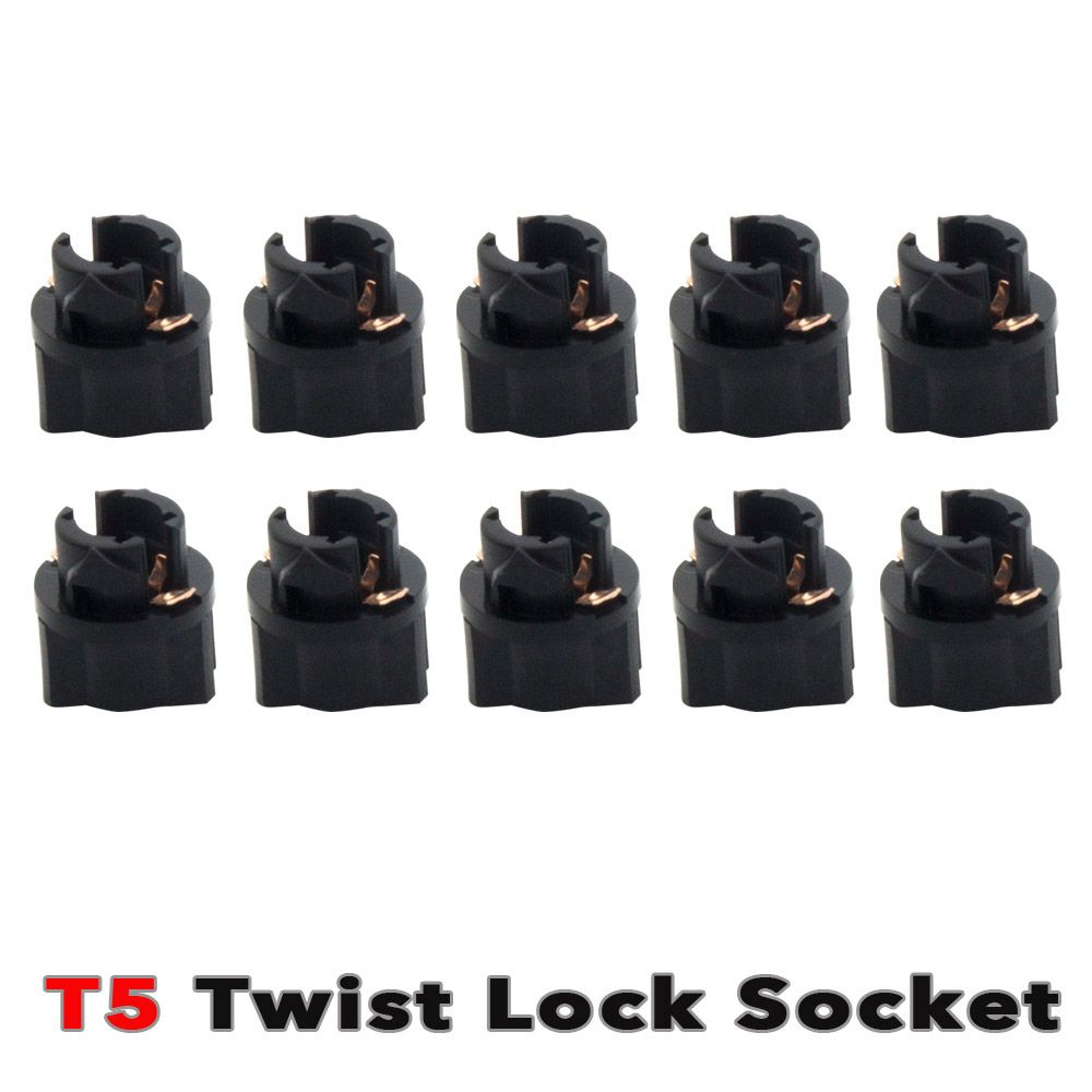 10Pcs T5 LED Twist Socket PC47 Instrument Panel Cluster