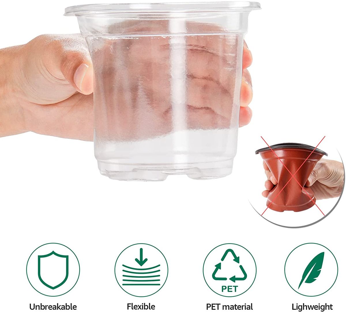 Clear Nursery Pots With Humidity Dome 30 Sets 4"