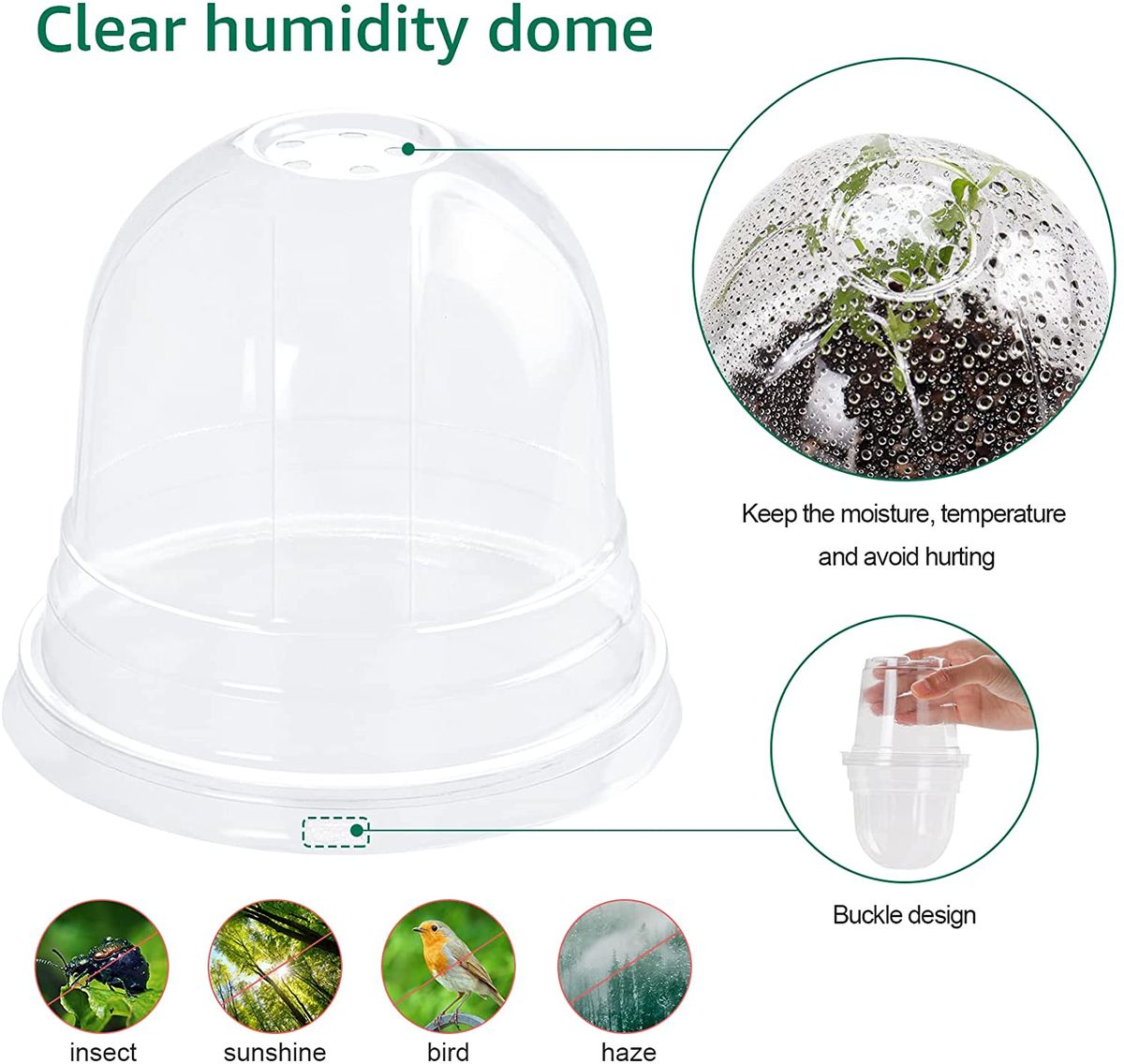 Clear Nursery Pots With Humidity Dome 30 Sets 4"
