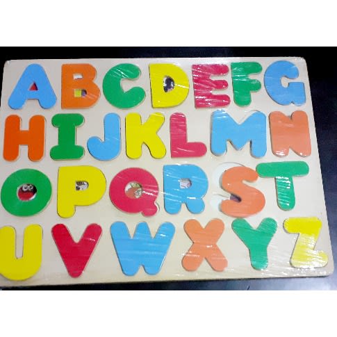 2d Chunky Wooden Alphabet Board With Pictures