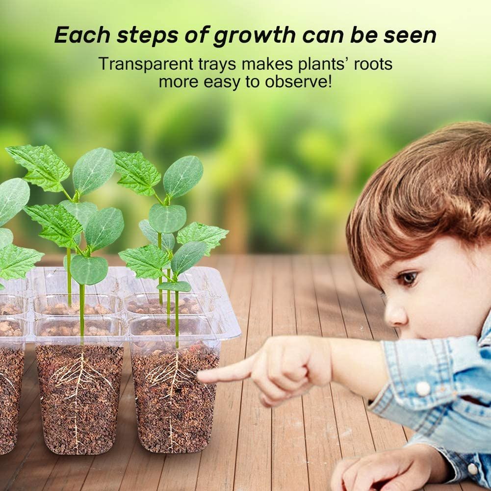 10 Sets Adjustable Plant Starter Kit (12 Cells Per Tray)