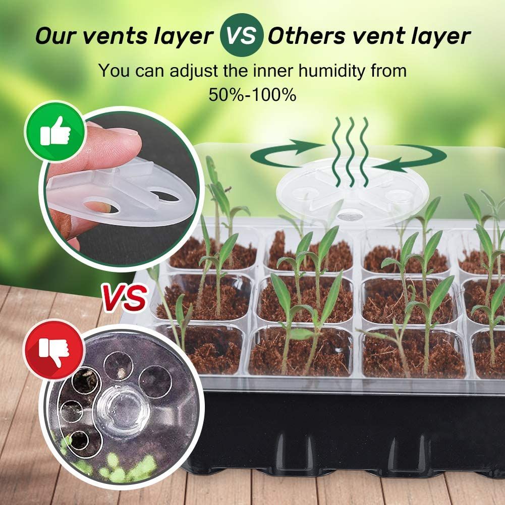 10 Sets Adjustable Plant Starter Kit (12 Cells Per Tray)